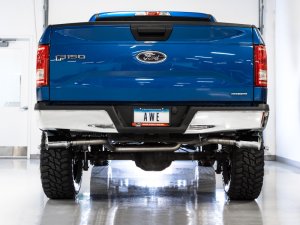 Ford F-150 Performance Exhaust - AWE Tuning - Cat Back, Dual Exit, 0FG - Chrome Silver - `15-`20